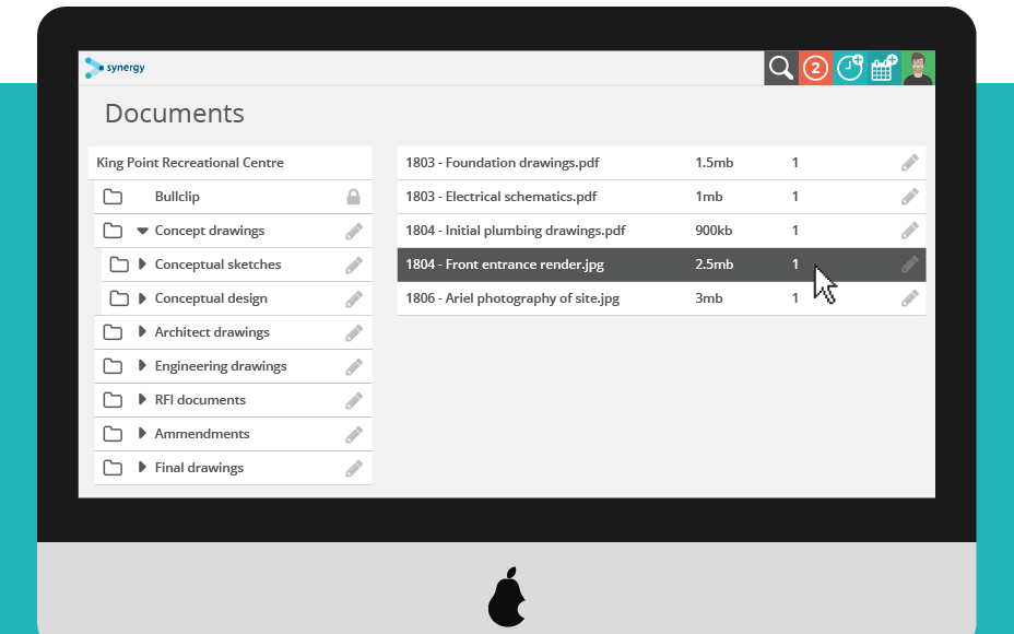 Architects and engineers can export Synergy PDFs and image files to Bullclip for markup.