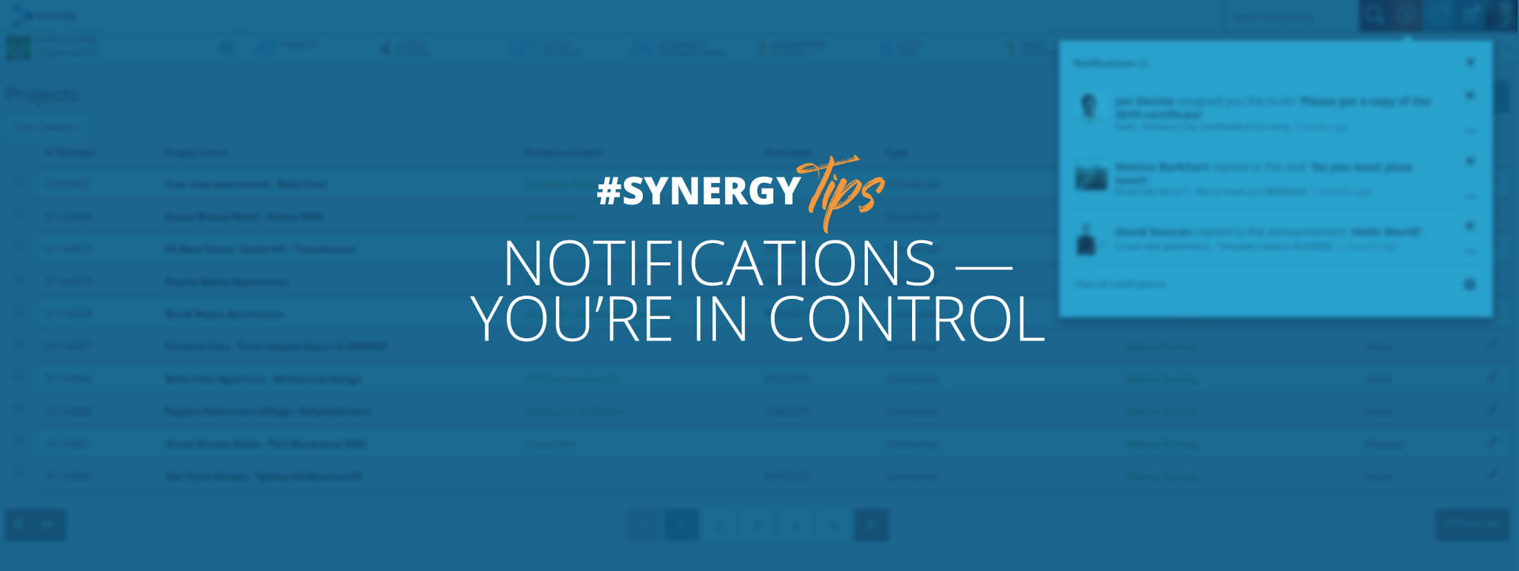 Learn how to manage email notifications in Synergy.