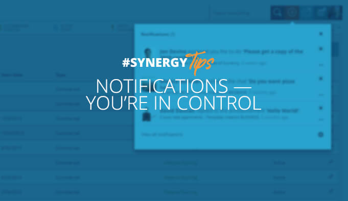 Learn how to manage email notifications in Synergy.
