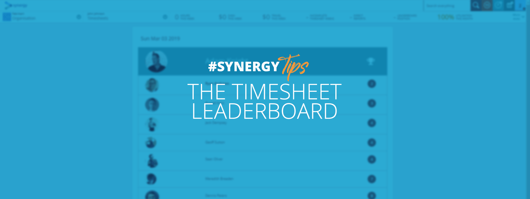 #SynergyTips — The timesheet leaderboard