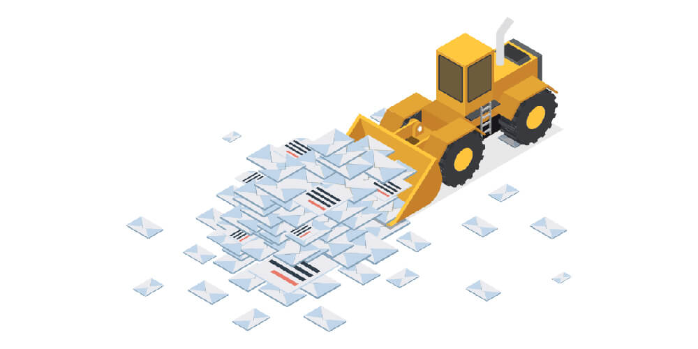 Pile of documents and emails