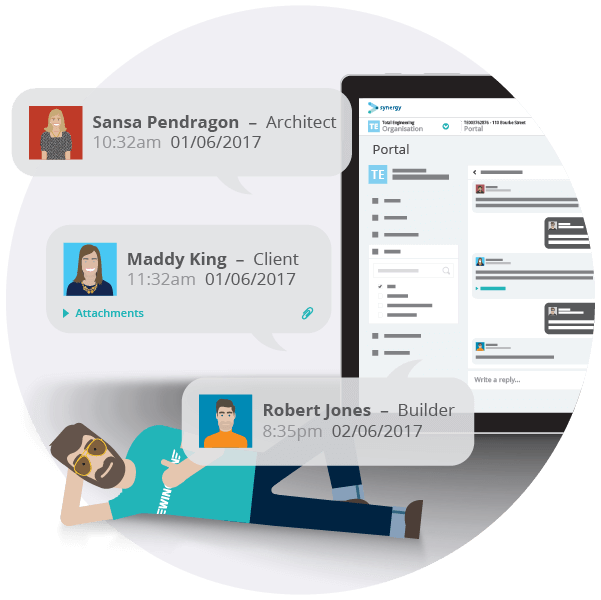 Project collaboration features illustration