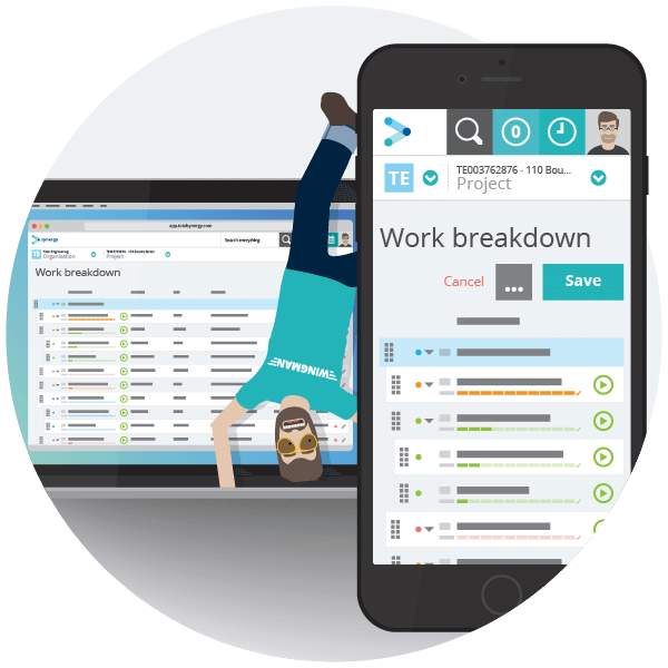 Project management features illustration